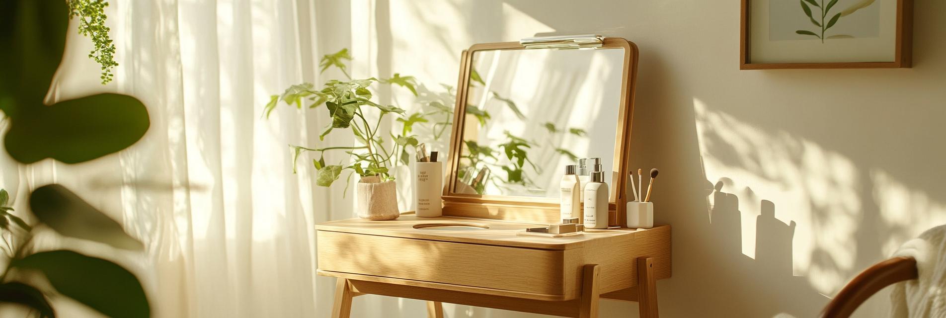 Taburete de Maquillaje Plegable de Madera