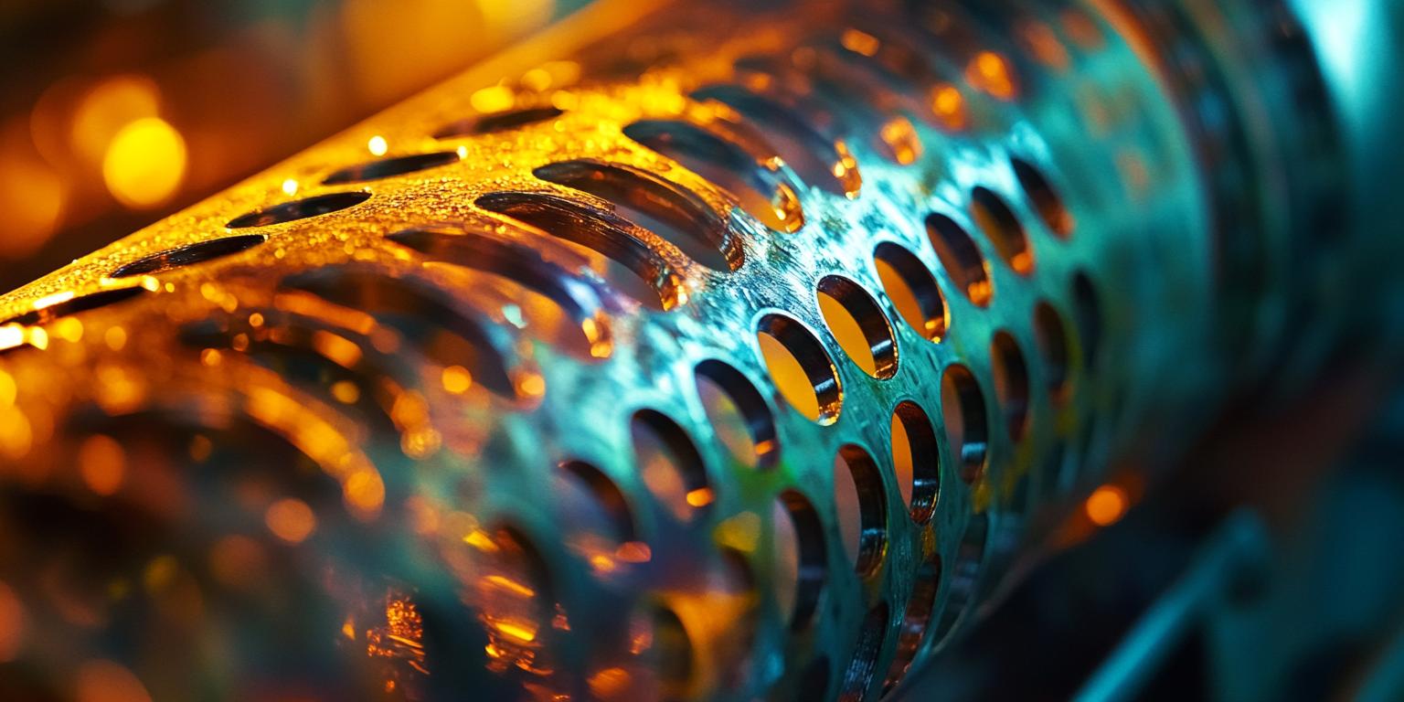 Cross-section of a screw oil press machine highlighting key wear-resistant parts