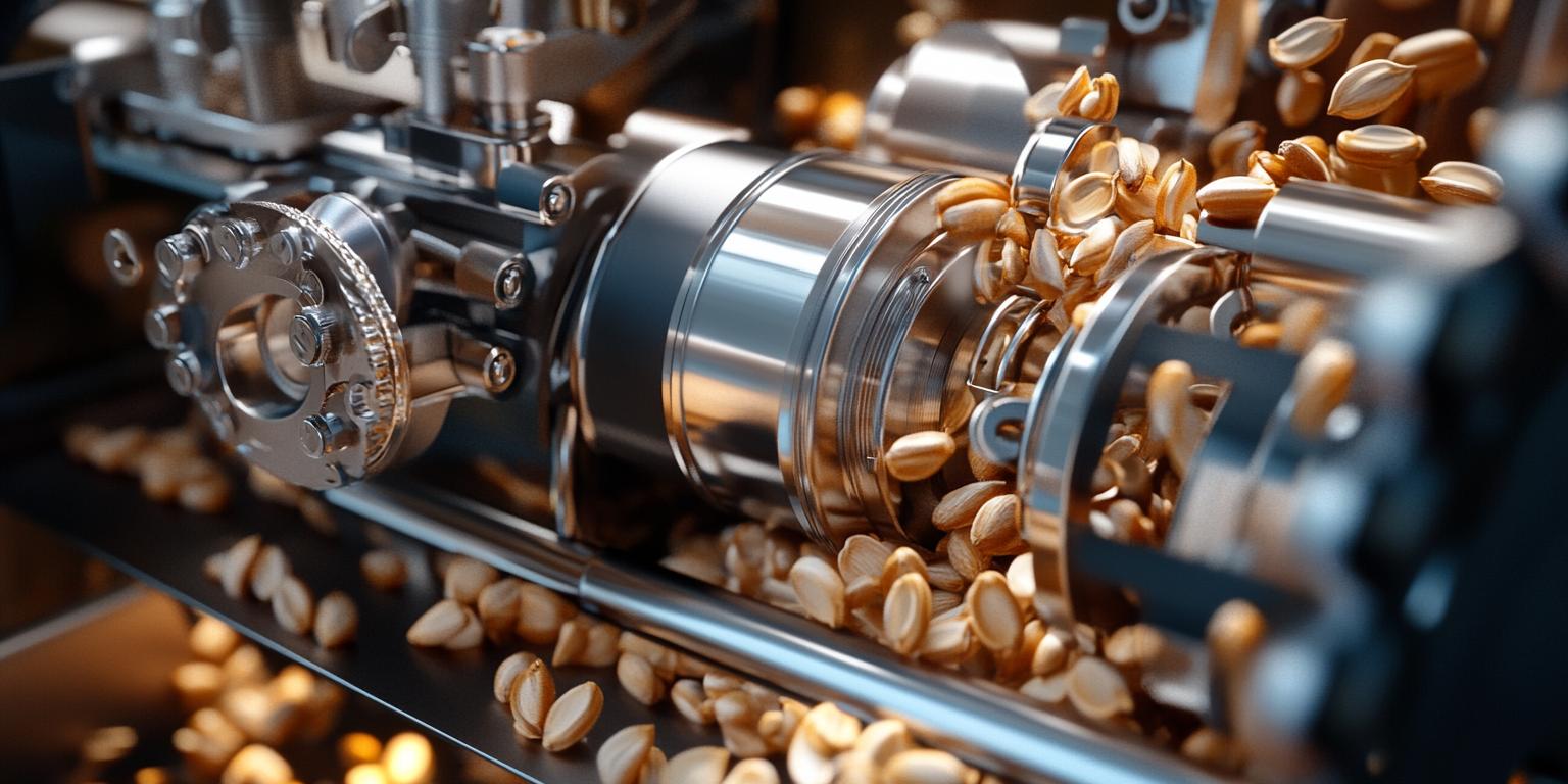 Production floor of a sesame oil processing plant using high-grade 304 stainless steel equipment with CIP integration