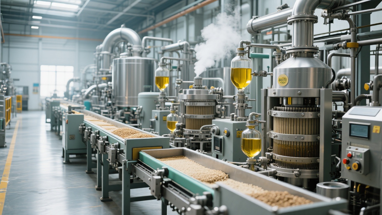 Imagen de mantenimiento de equipo de refinado de aceite de soja