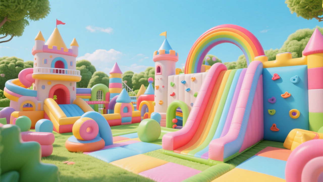 Niños riendo mientras deslizan por el tobogán acuático WINSUN en un patio escolar europeo