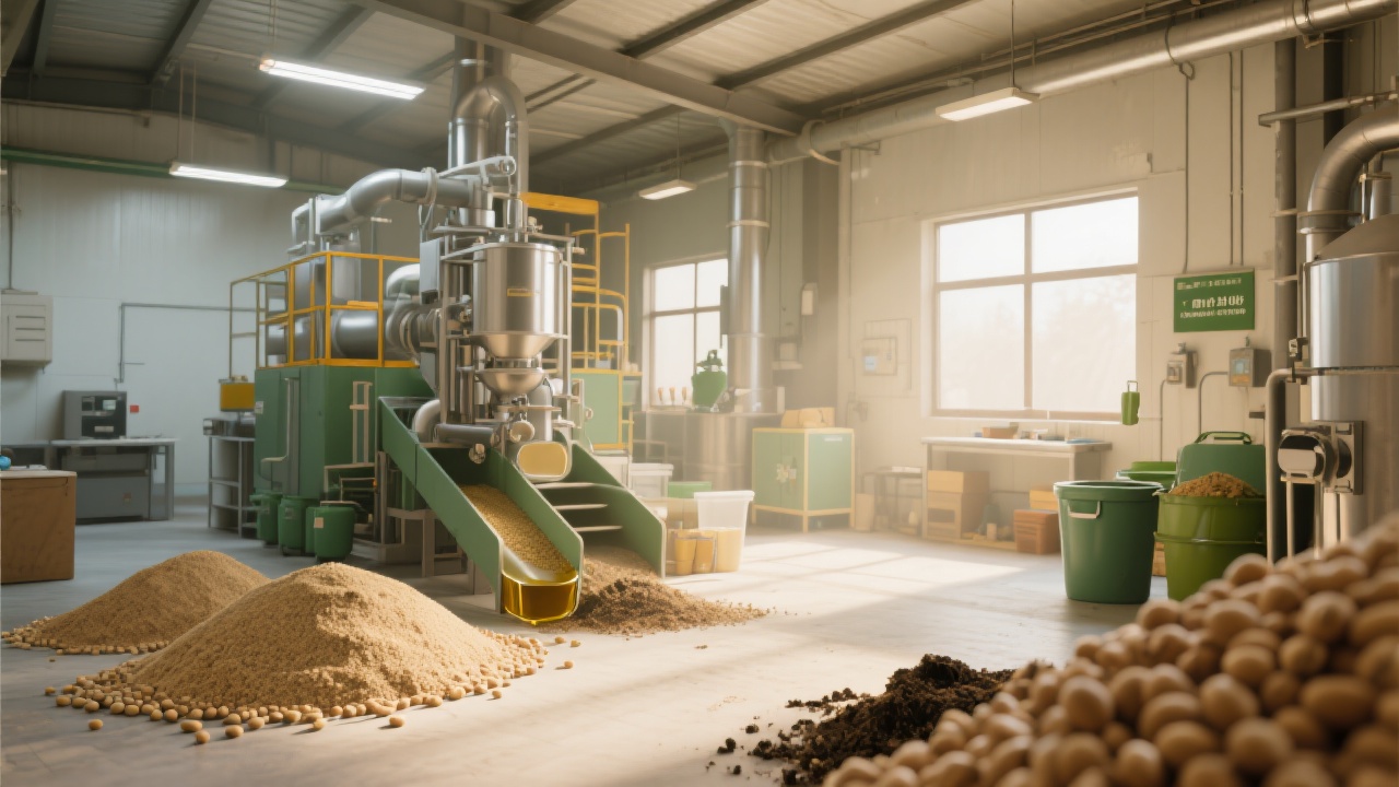 Máquinas automatizadas para la extracción eficiente de aceite de soja en planta exportadora