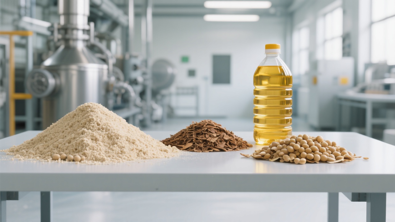 A modern soybean oil extruder in operation