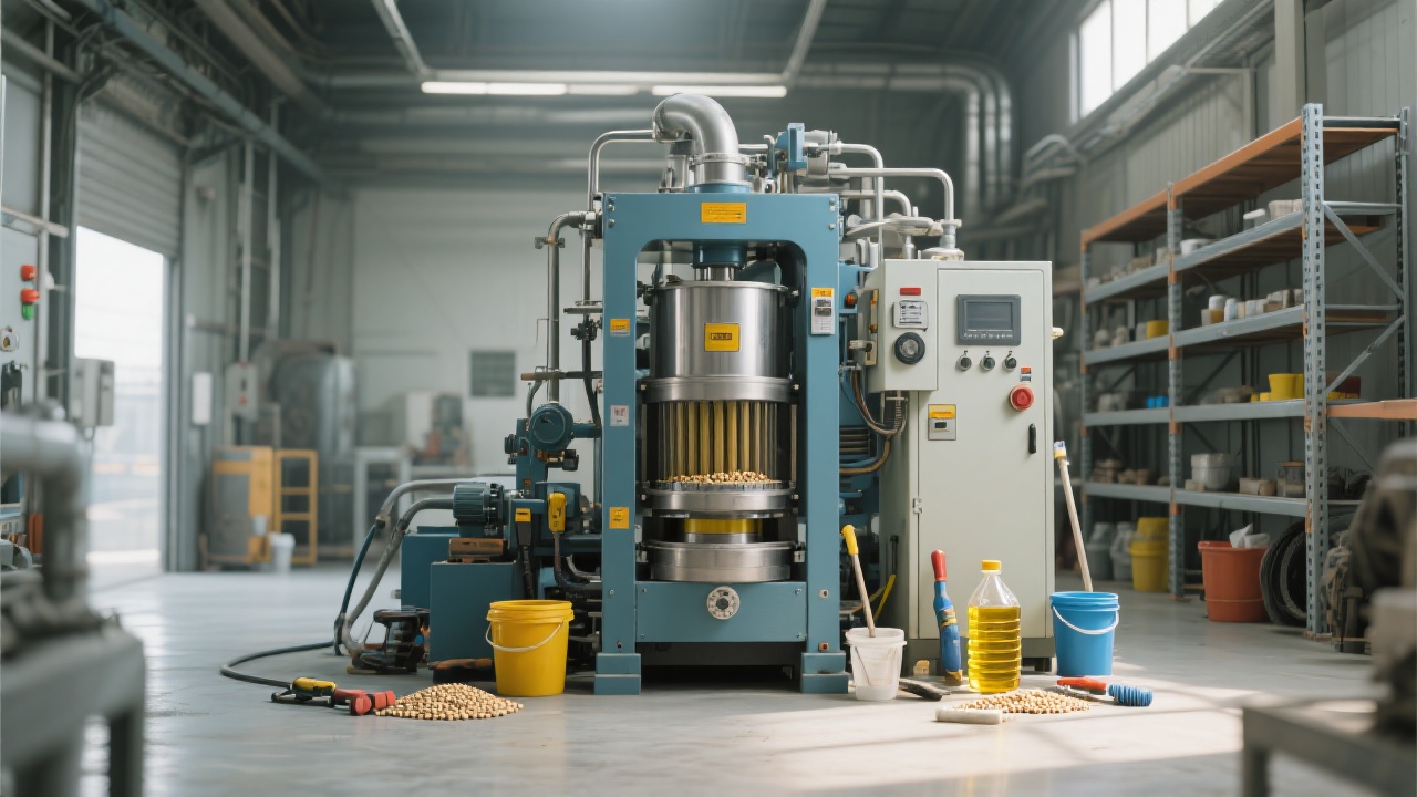 Customer feedback highlighting reduced maintenance after material upgrade in oil press