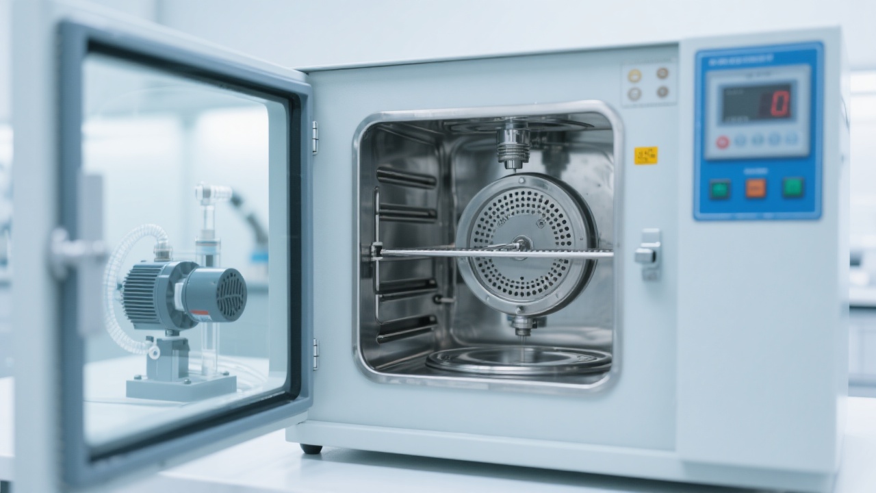 Control interface of industrial vacuum oven showcasing programmable settings and real-time monitoring