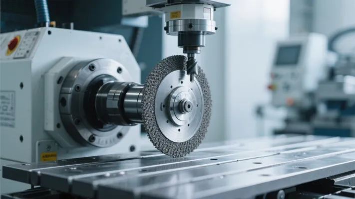 Meule en diamant brasé en fonctionnement