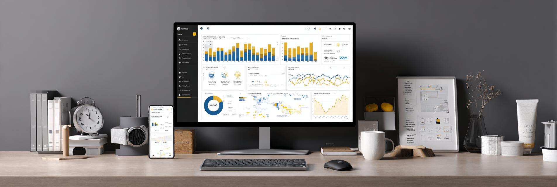 实时内容投资回报率仪表盘截图，显示不同产品类别和语言的转化指标。