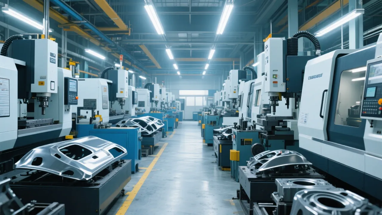 آلة الفريزة CNC بوابة البوابة الثقيلة DC1417 أثناء قطع أجزاء السيارات الثقيلة بدقة عالية