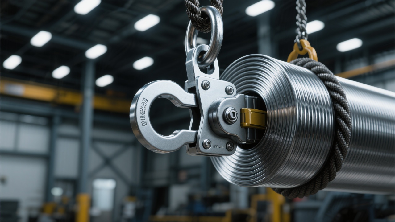 设备在铁路运输现场作业实景图，展现其紧凑结构与稳定吊装姿态