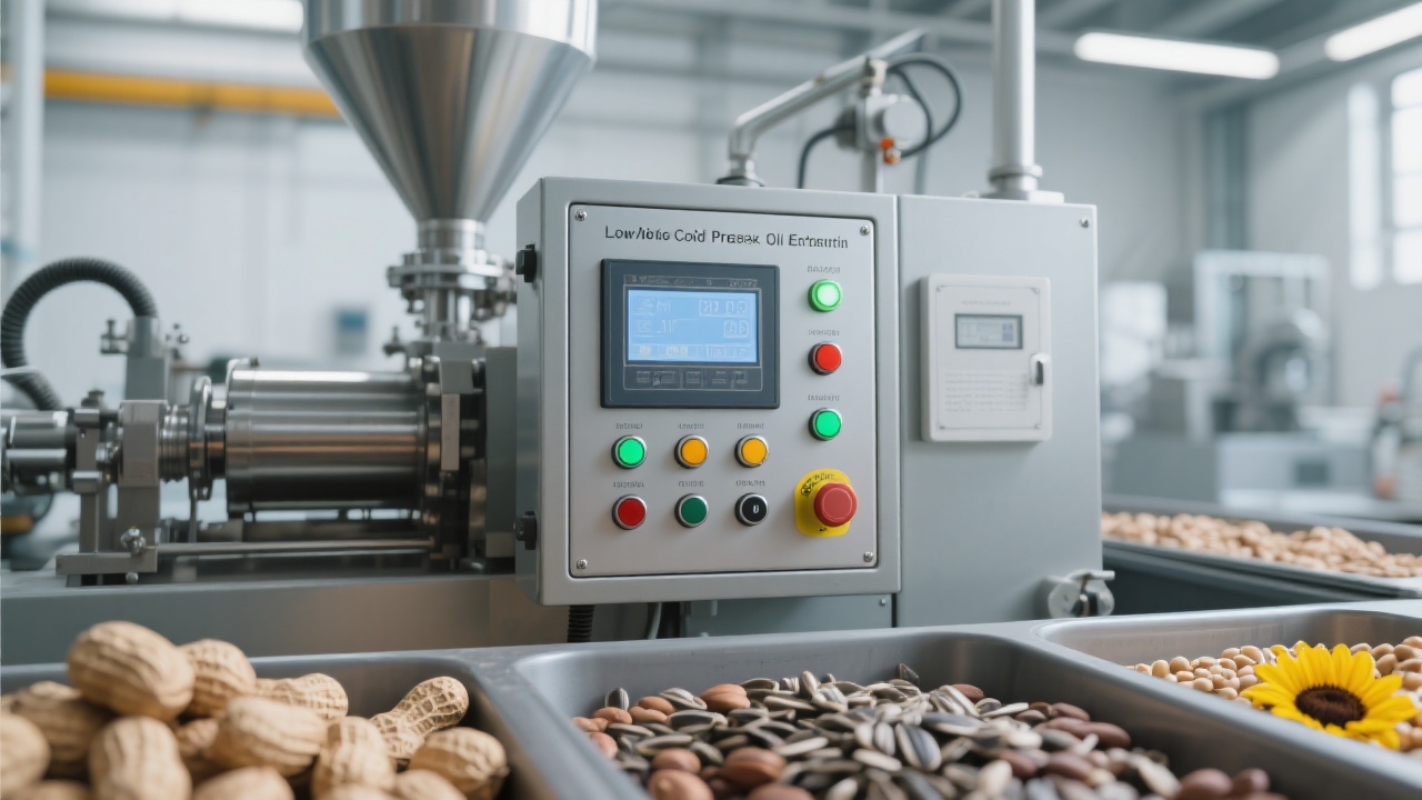 Vertical cake discharge mechanism improving oil flow in screw press