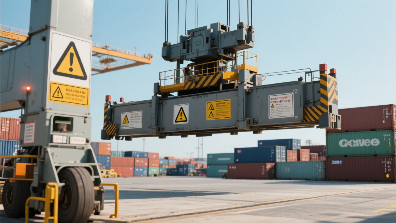 Multifunctional container lifting equipment in operation at a port