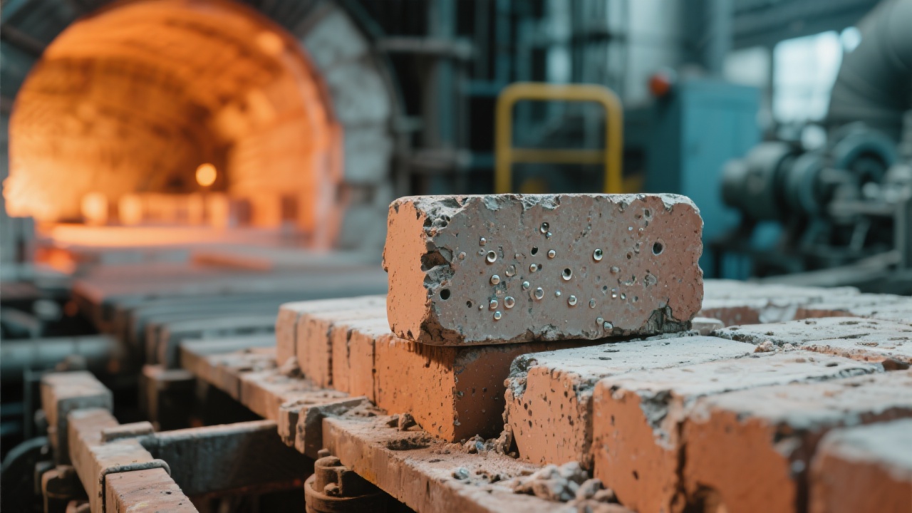 Comparison chart of refractory brick performance before and after mullite brick installation in steel furnace