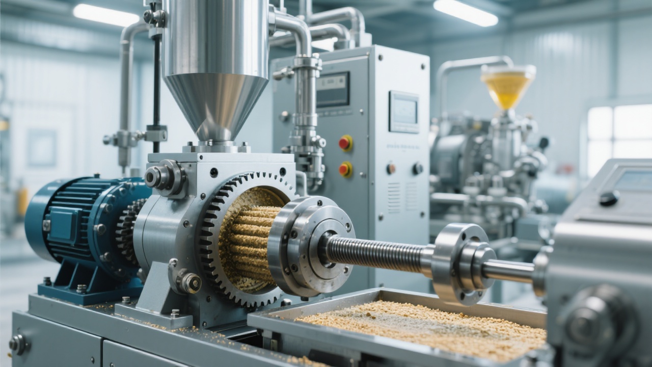 Sesame oil production line PLC control panel displaying live parameters