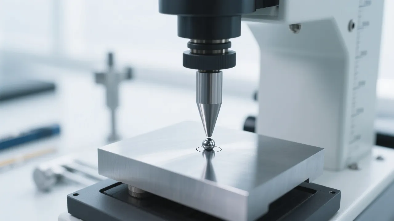 Preparación de la superficie y verificación del apoyo estable antes de una medición Brinell portátil