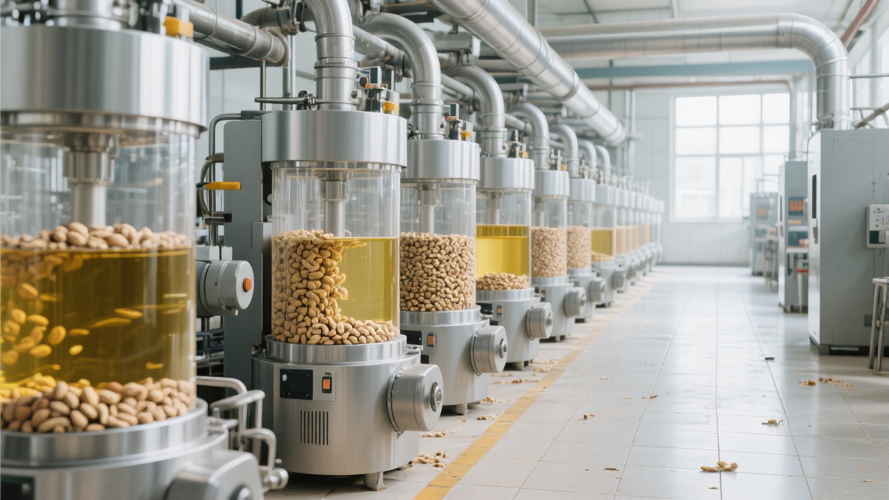 Diagrama del proceso de extracción de aceite con tecnología de prensa avanzada de Penguin