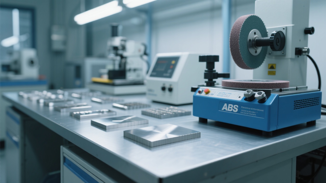 Microscopic view comparing scratched vs. polished metallographic surface quality