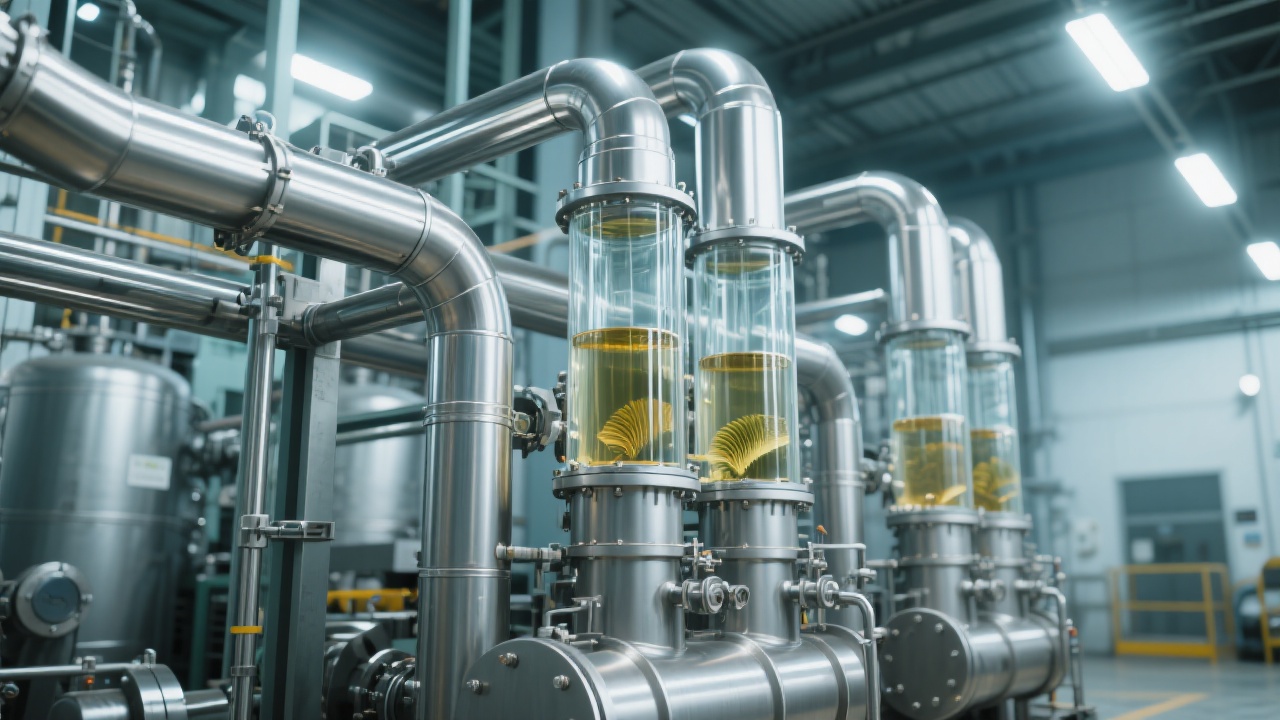 Palm oil refining stage with modern equipment ensuring quality control
