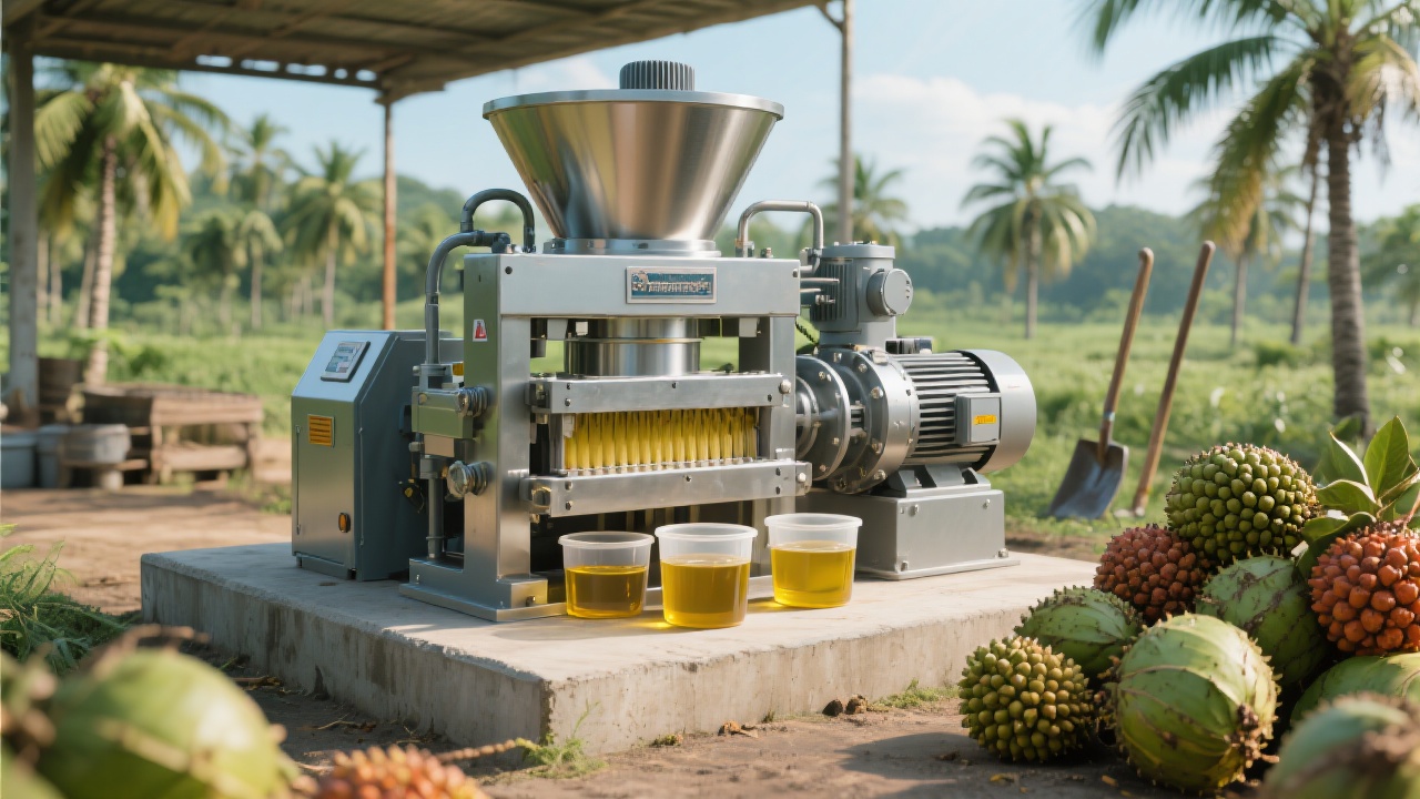 A traditional soybean oil refining workshop with low - efficiency equipment
