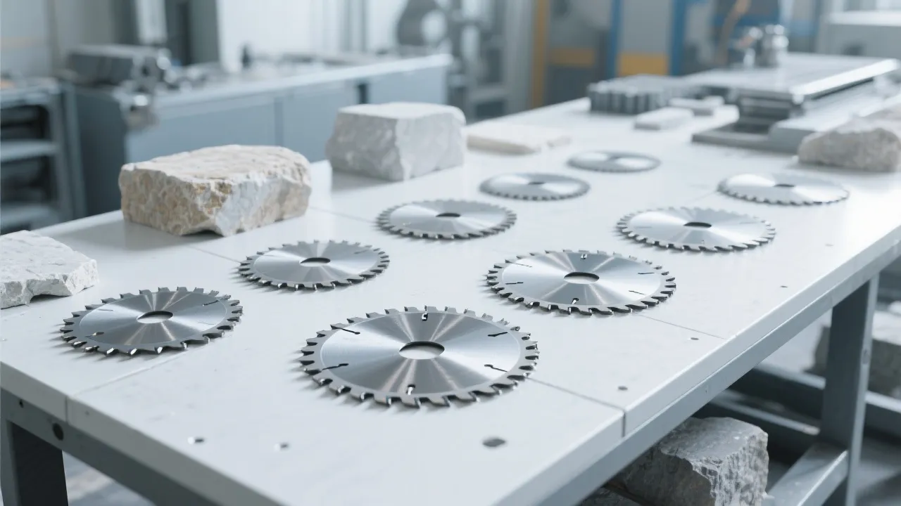 Brazed diamond blade cutting stainless steel with controlled sparks and stable tracking