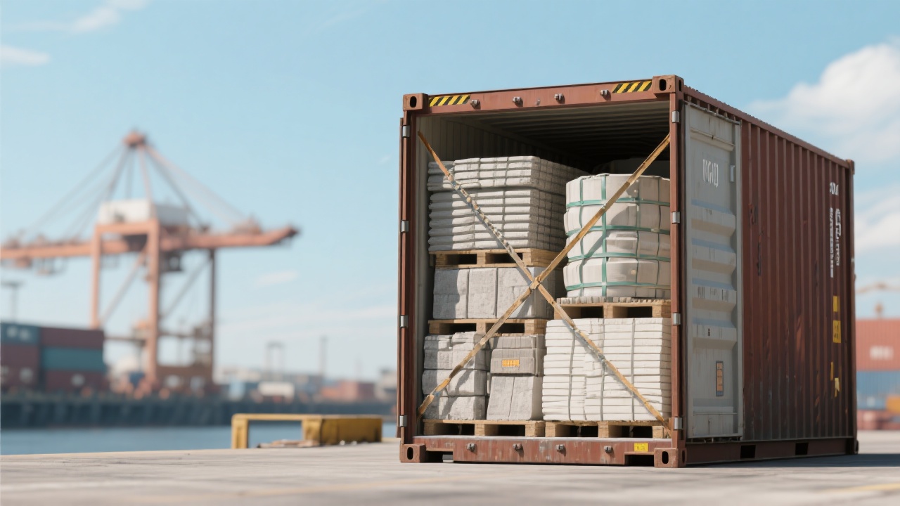 Documentación de exportación y certificaciones para envío internacional de materiales refractarios