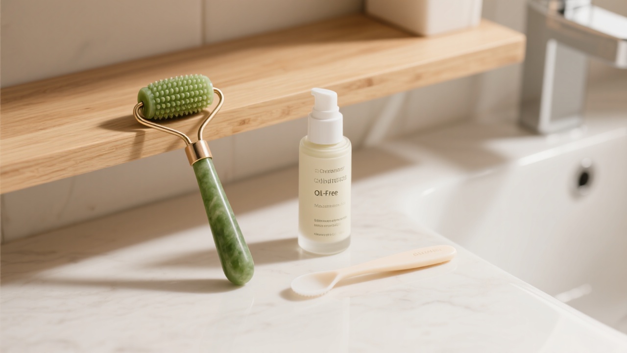 敏感肌用日焼け止めファンデーションにおけるヒアルロン酸とジェルベースのテクスチャーの相乗保湿効果を強調した図