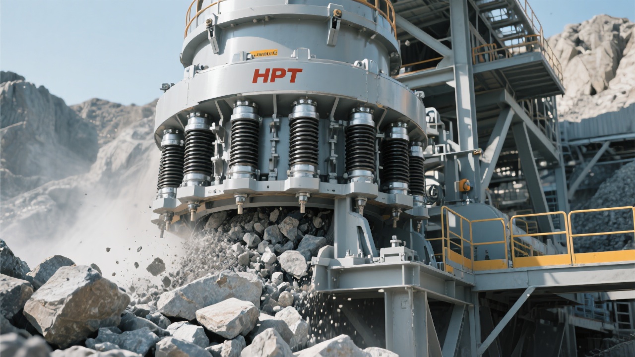 Traditional mining crushing equipment in operation
