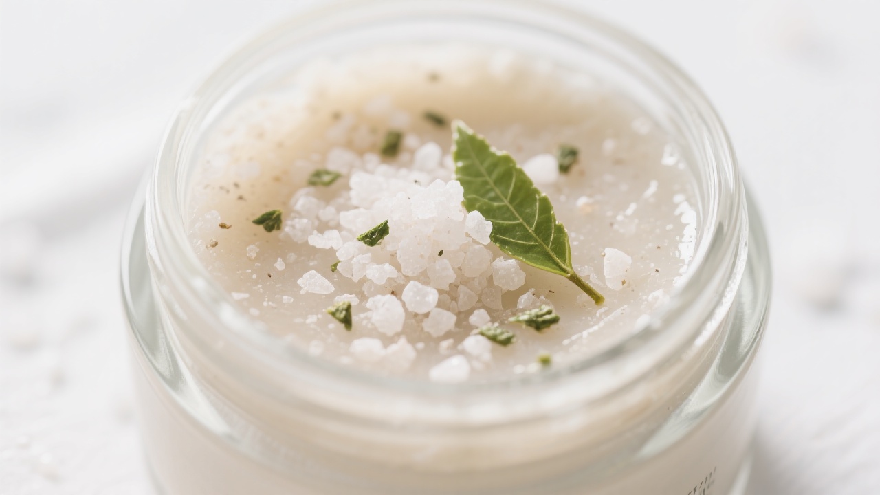 Close - up of the ingredients in the gentle body scrub