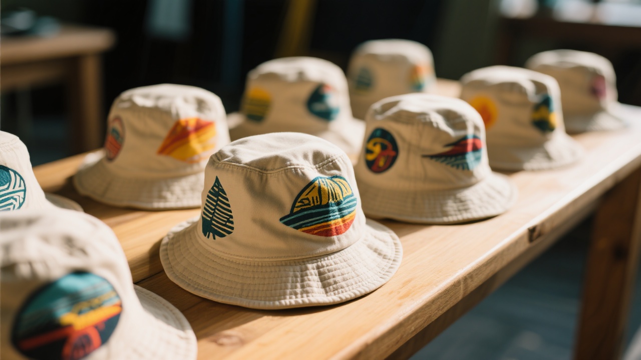 Before-and-after comparison of a plain cap vs. a custom embroidered cap with company logo