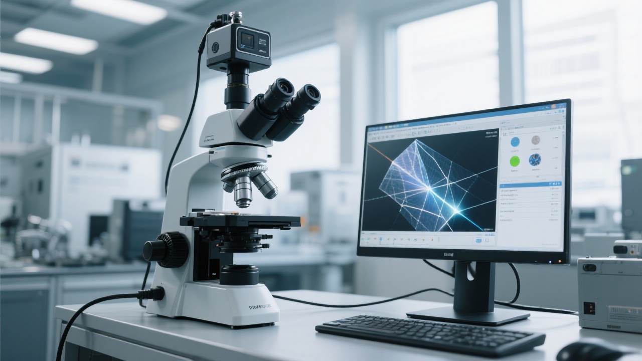 جهاز قياس الصلادة فيكرز للاستخدام الصناعي مع منصة تثبيت دقيقة وعدسات قياس