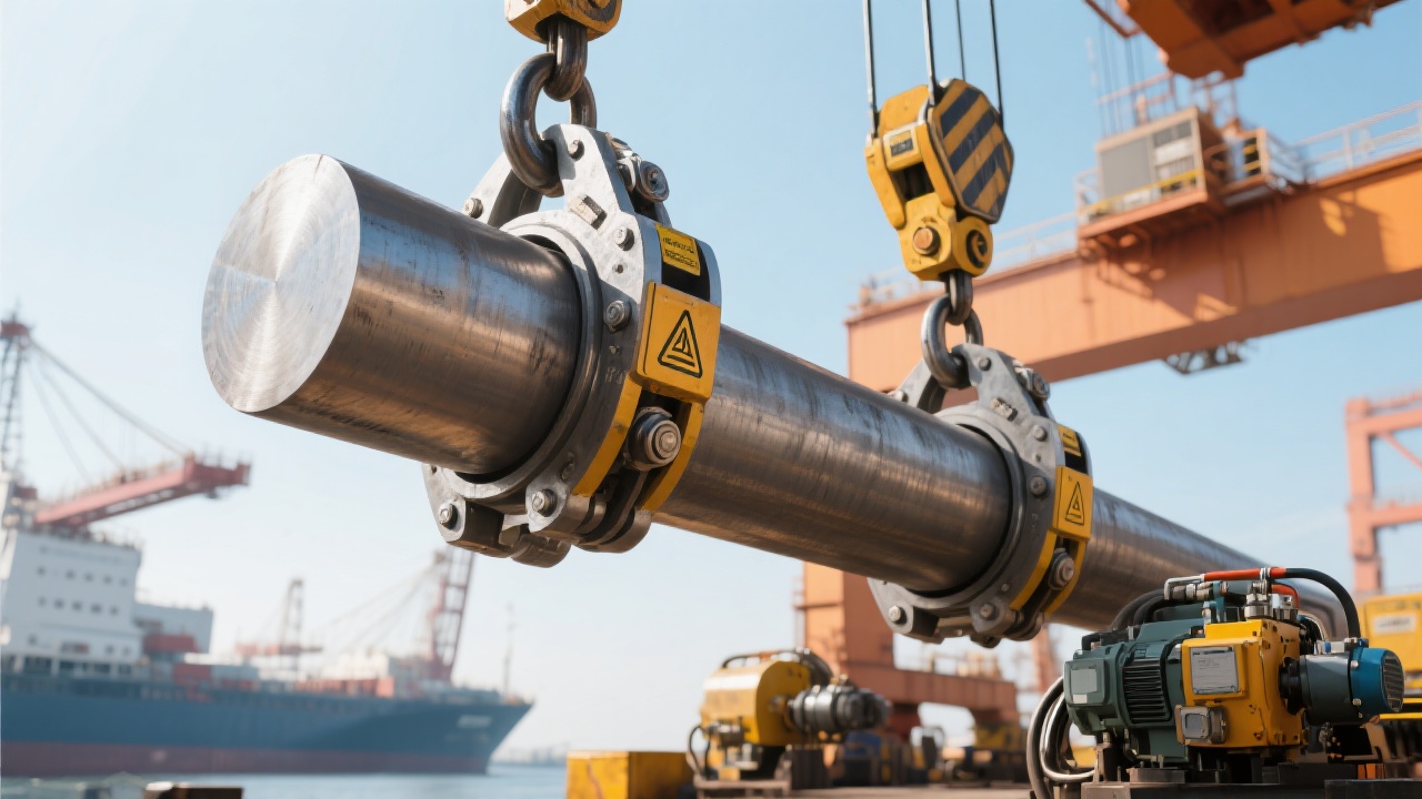 High-strength alloy steel bearing ring lifting tool gripping a heavy bearing safely