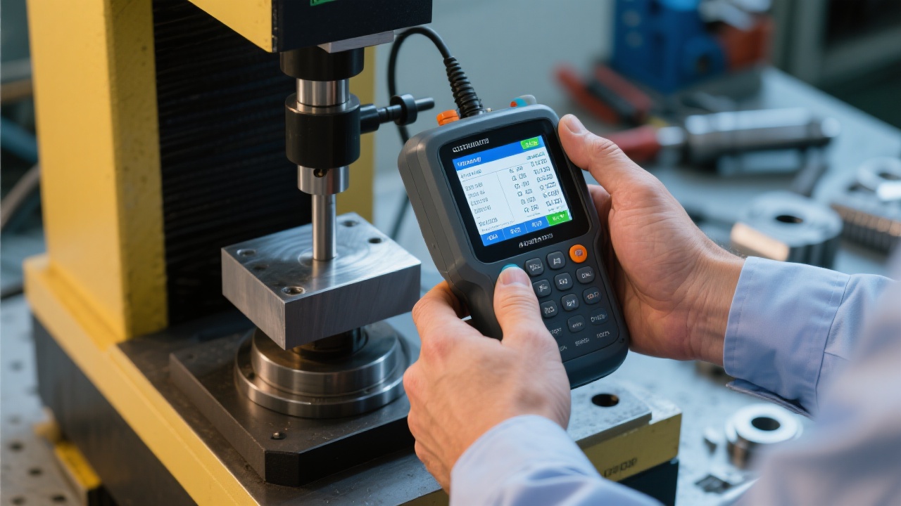 HVS数显维氏硬度计操作界面展示，显示HV/HK制式切换功能