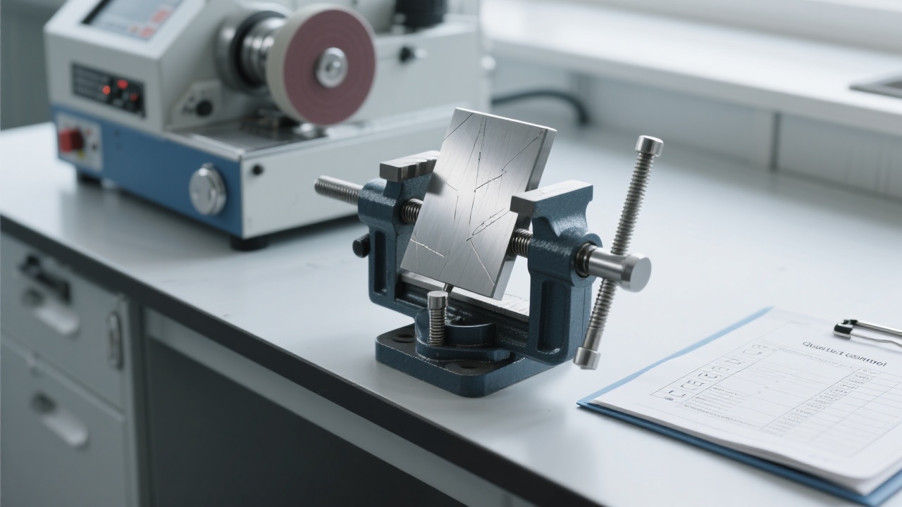 Diagram showing proper lubrication points on a metallography cutting machine including motor shaft, gear box, and guide rails