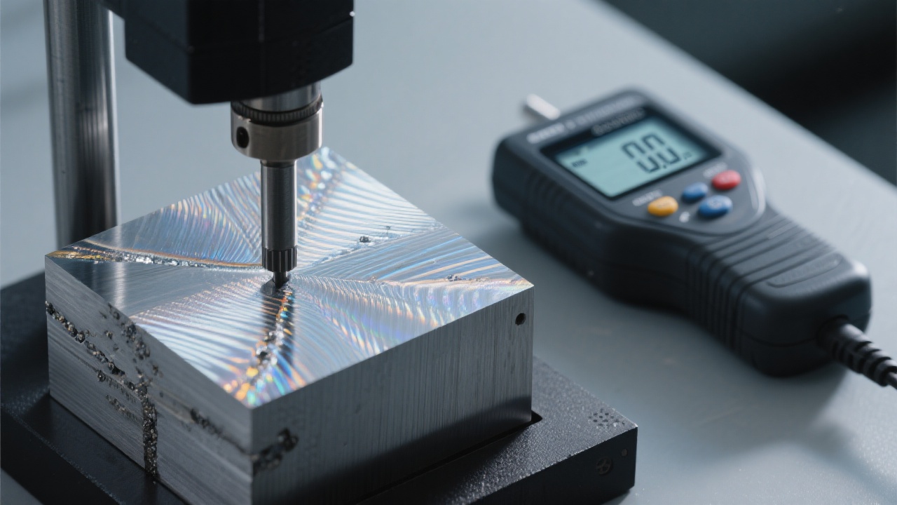 Ilustración comparativa entre un guante de pulido nuevo y uno desgastado mostrando la diferencia visual en la superficie de la muestra