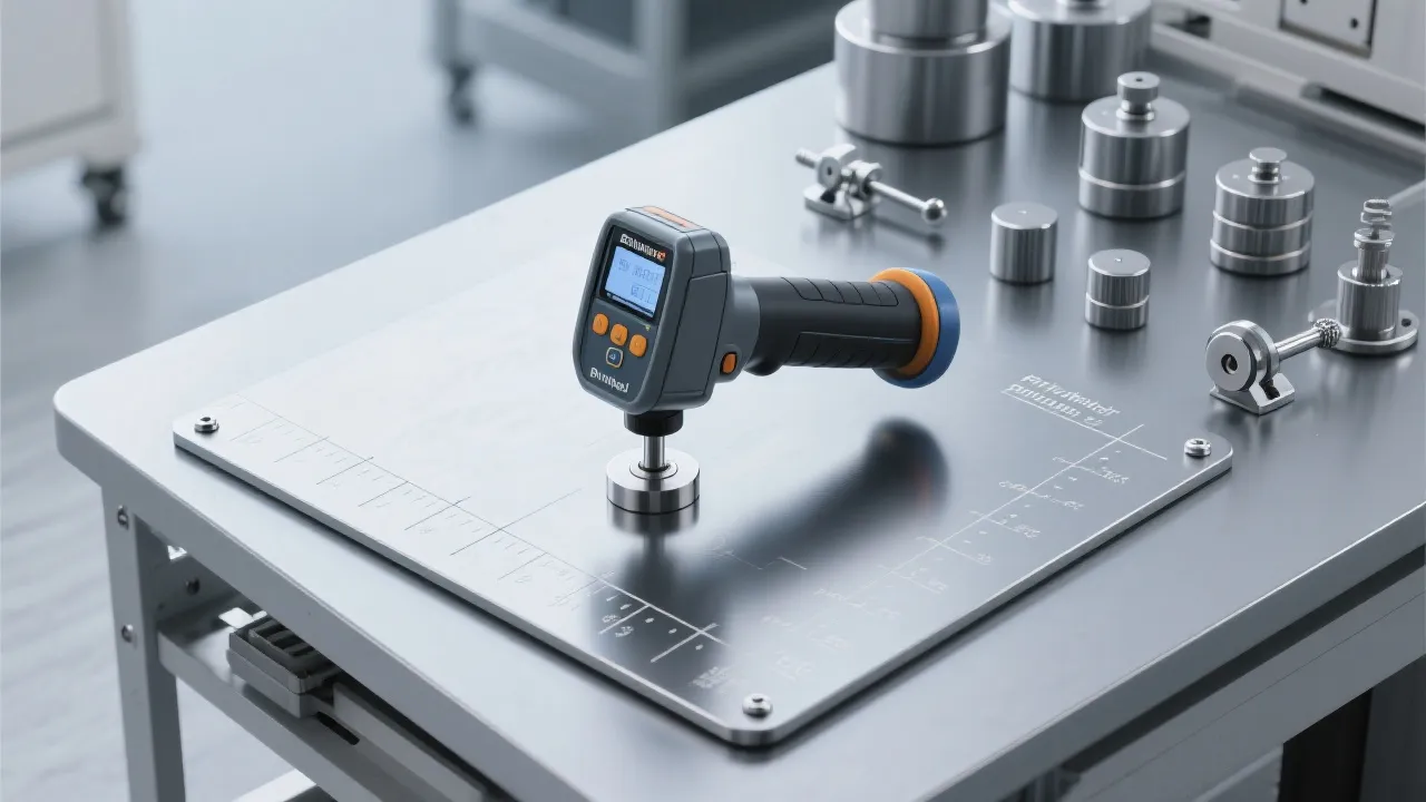 مخطط يوضح تصميم البرج الدوار الأوتوماتيكي في جهاز قياس صلابة برينل