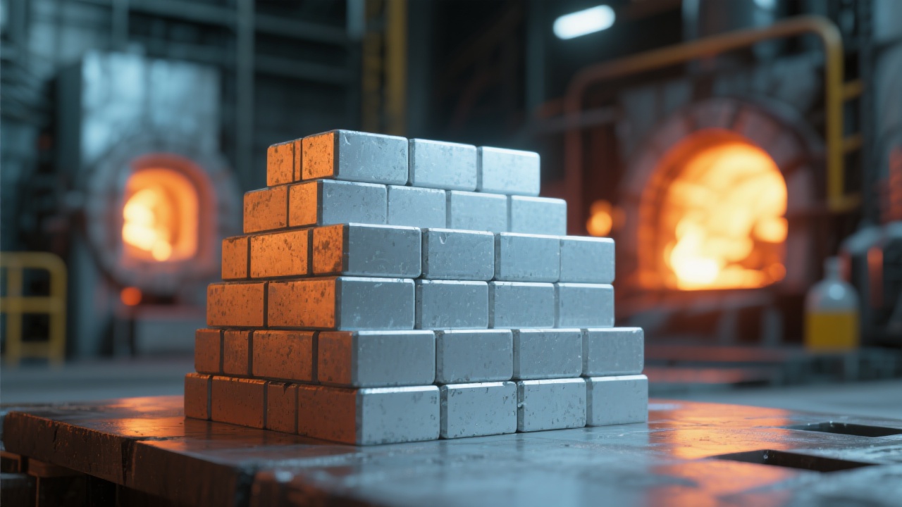 Fused corundum bricks in a high-temperature furnace