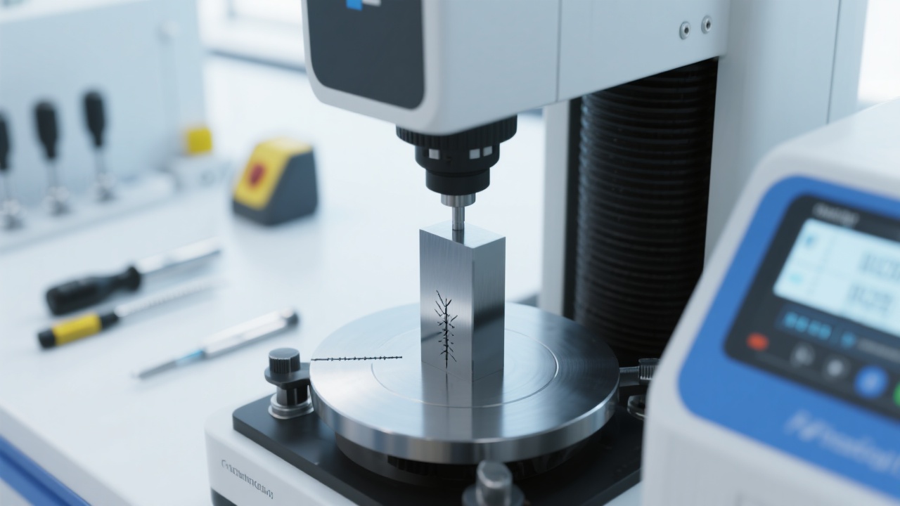 Technician performing cleaning and inspection routine on a laboratory grinder polisher control and work area