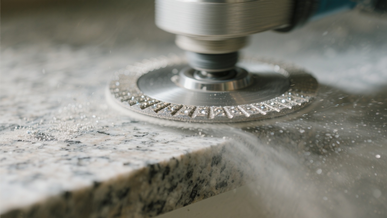 Close-up view of a brazed diamond grinding wheel showing the uniform distribution of diamond particles on the surface.