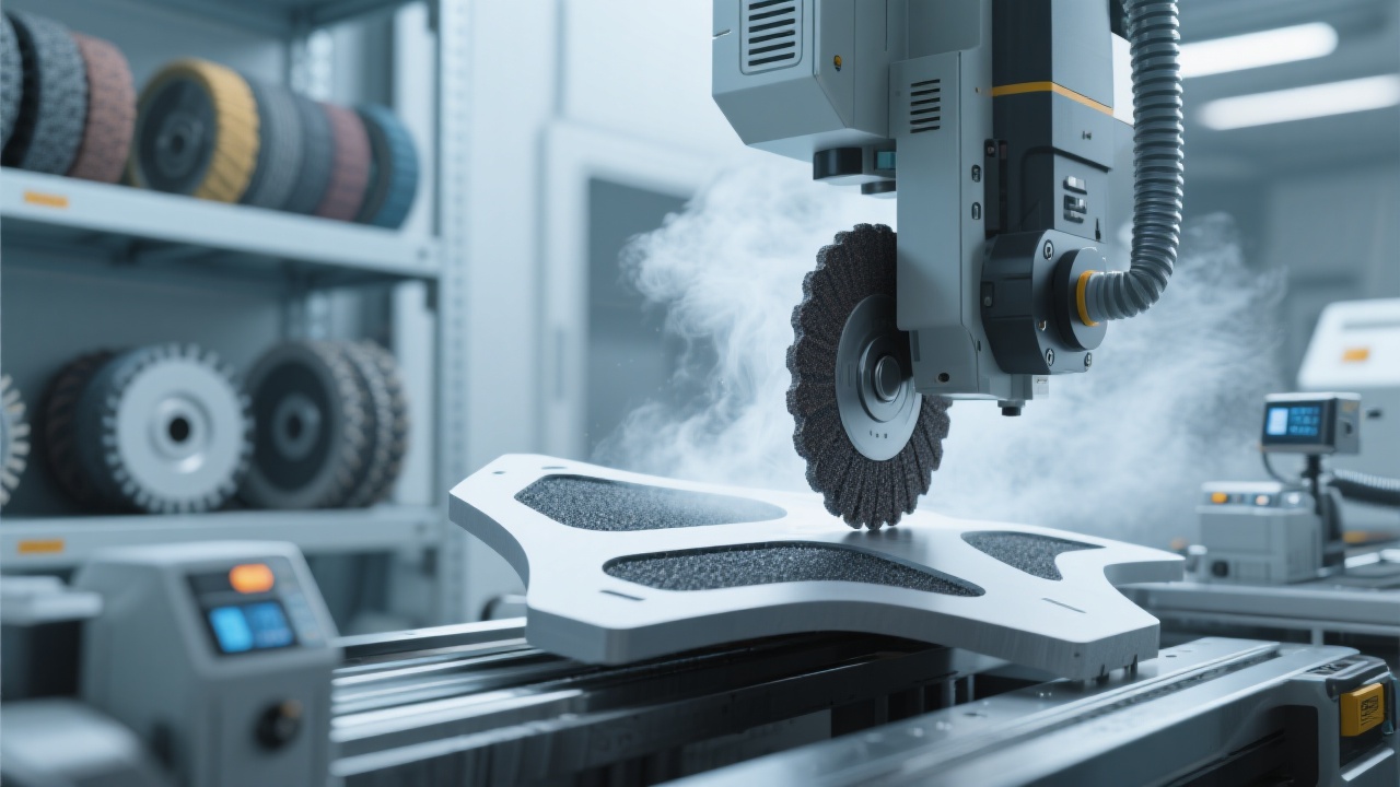 Meule de diamant brasée en action