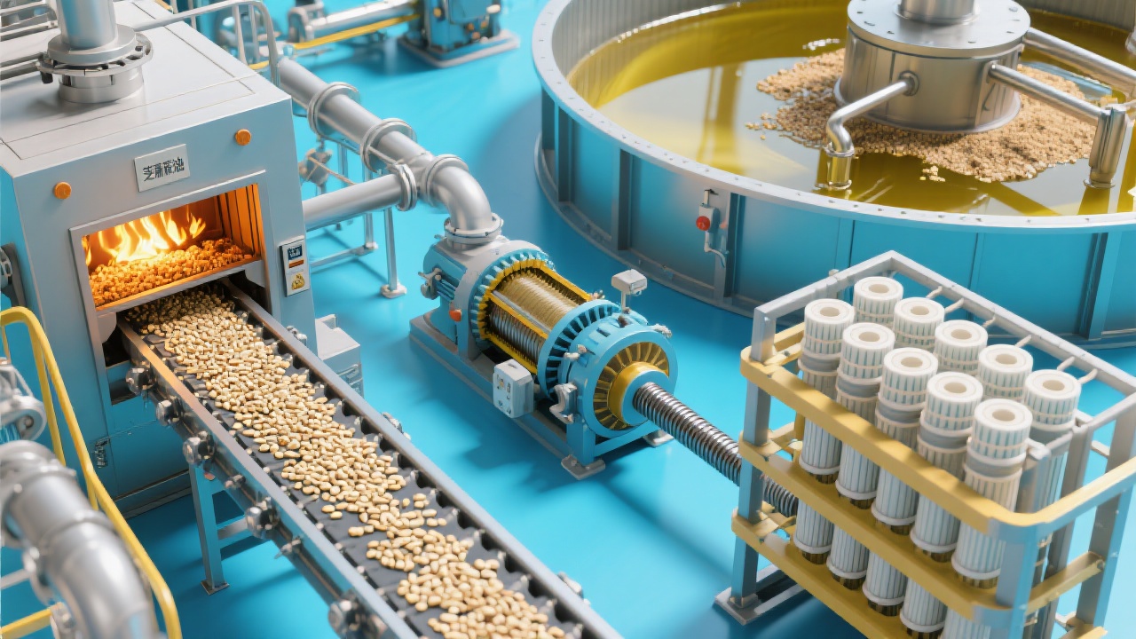 Technicien analysant les données de production dans une usine d’huile d’arachide moderne