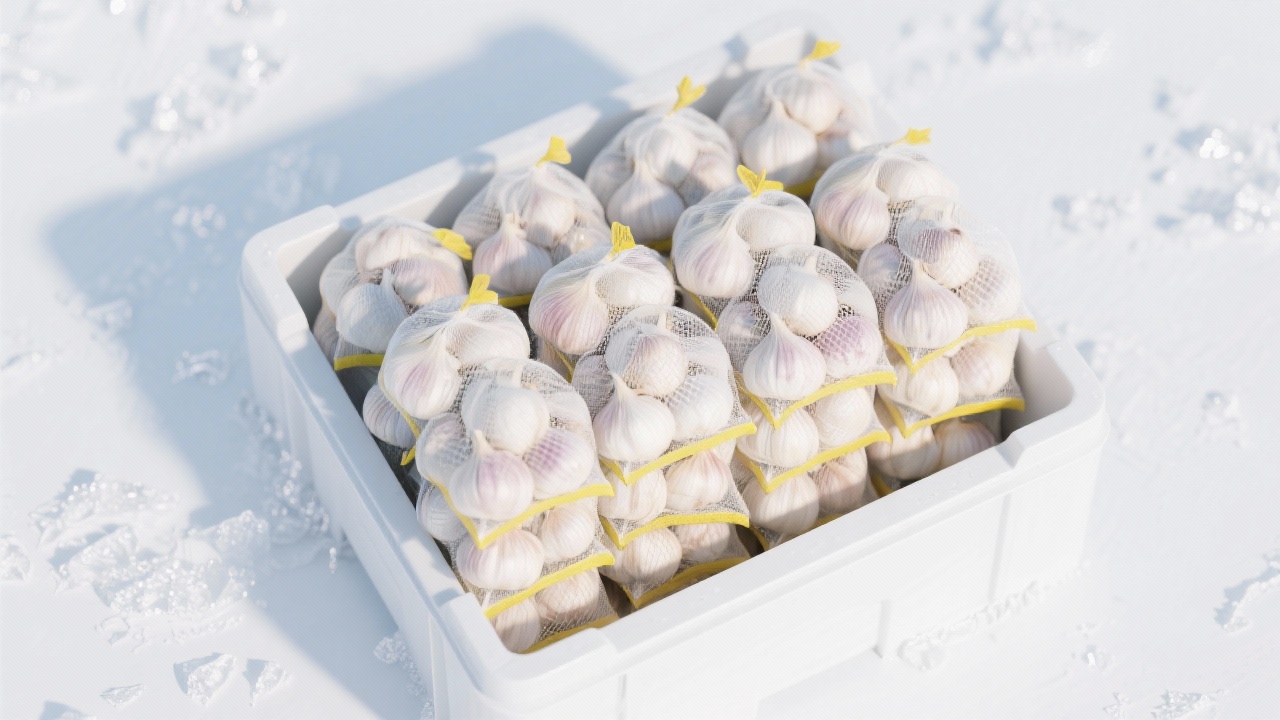 Vergleich zwischen herkömmlicher Plastiktüte und PE-Netzbeutel bei der Luftzirkulation von Knoblauchknollen