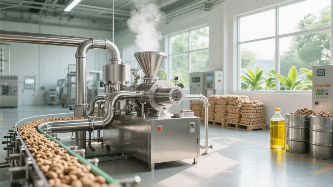 Fully enclosed sesame oil production line ensuring product purity and safety