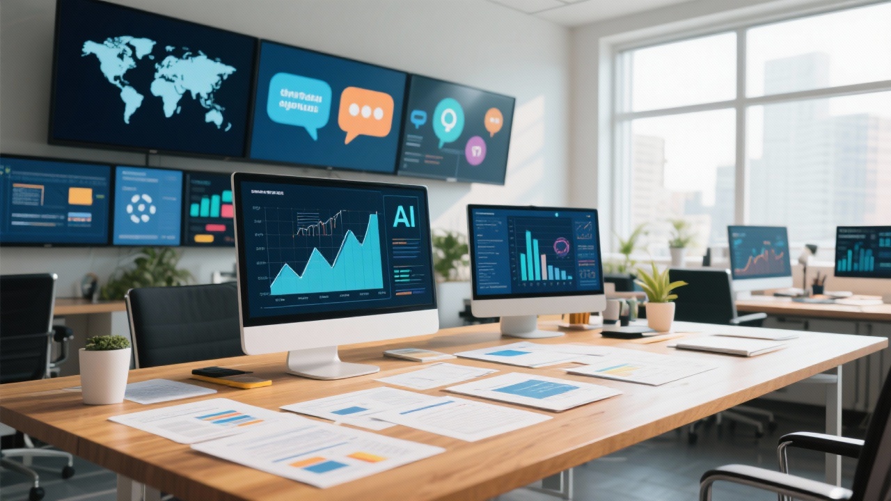 图示：一个完整​​的数字营销数据跟踪仪表板，展示了各项指标和转化漏斗。