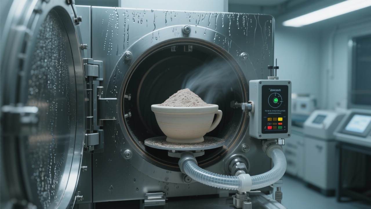 不同真空度条件下聚丙烯干燥效率对比柱状图，显示真空度越高干燥速度越快但能耗也增加