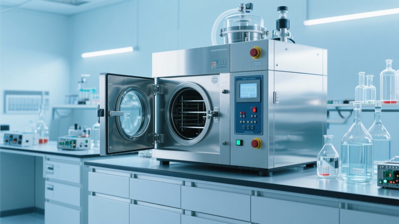 Secador de vacío digital en uso en la industria química