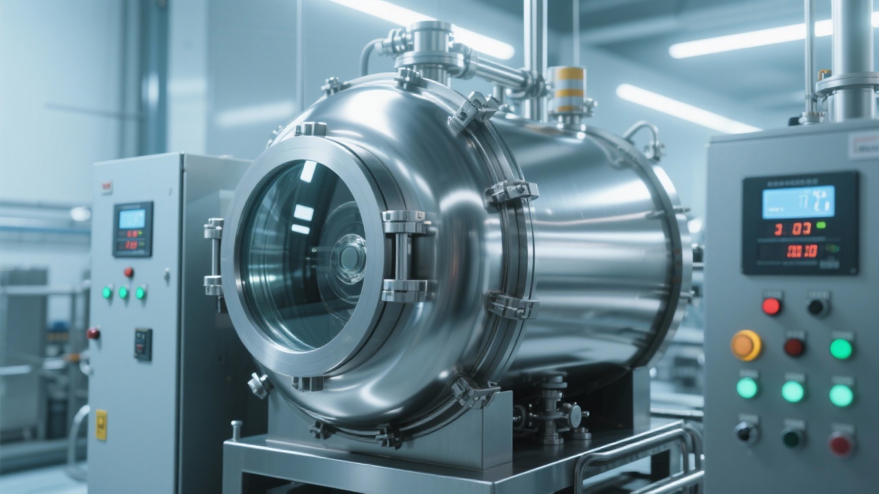 DZ-2BCII Digital Vacuum Drying Oven en uso dentro de un laboratorio industrial, mostrando pantalla digital y control remoto.