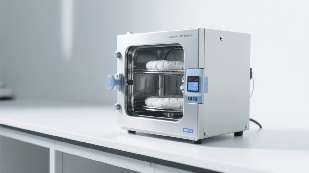 DZ-1BCII数字真空干燥箱内部结构图，展示进口不锈钢内腔和双区加热系统