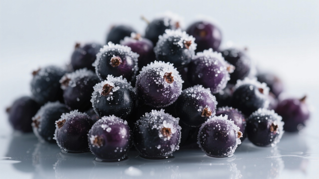 Gefrorene schwarze Johannisbeeren in verschiedenen Verpackungen