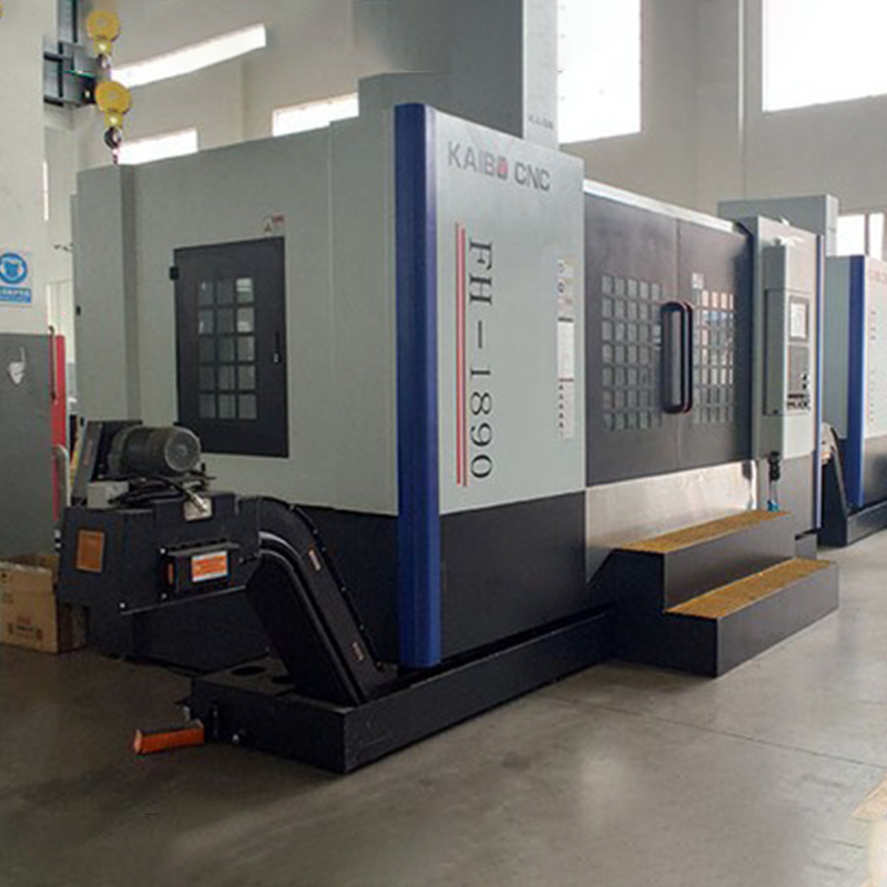 Close-up view of the Mitsubishi controller interface on the FH1890L, displaying real-time spindle load and coolant flow metrics.