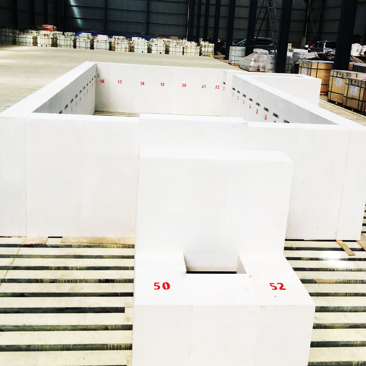 Refractory clay bricks in a steel furnace