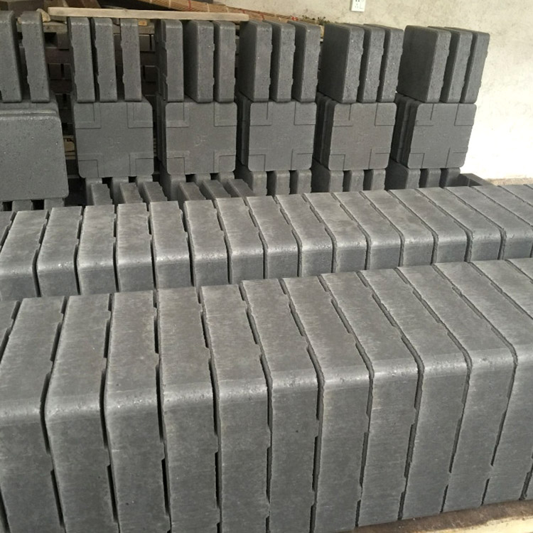 High temperature blast furnace showing thermal conductive silica brick lining